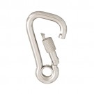 Spring hook asymetric with lock nut and eyelet stainless steel