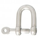 Straight D-shackle with captive pin Stainless steel