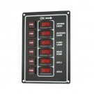 6 gang switch panel black, 165mm, 114mm